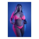 3pc Set - Bralette, G-string and Suspender Stockings - Neon Green