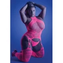 Captivating Halter Catsuit and G-string - Neon Pink
