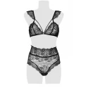 Grey velvet 2-teiliges cap sleeves bh set 