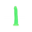 Slim dildo suction cup - gitd - 7'' / 18 cm