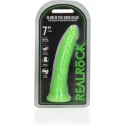 Slim dildo suction cup - gitd - 7'' / 18 cm