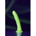 Slim dildo suction cup - gitd - 7'' / 18 cm