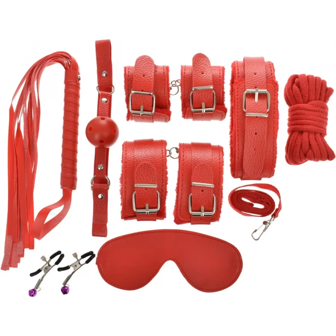 Zestaw BDSM Fun Play Set 8 Pieces Red Guilty Toys