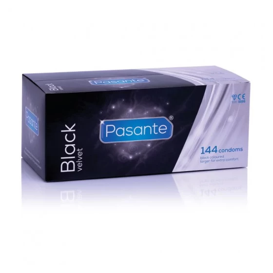 Czarne prezerwatywy Pasante Black Velvet 144 szt.