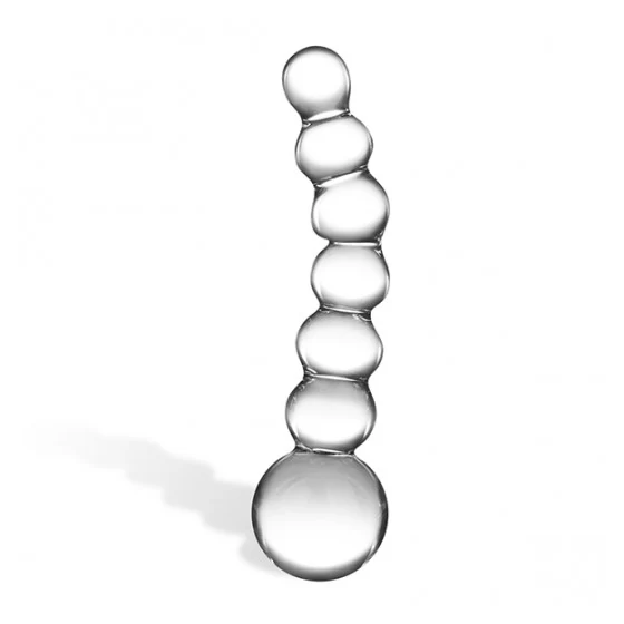 Kulkowe dildo Curved Glass Beaded