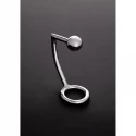 Metalowy ring erekcyjny z korkiem analnym Intruder with c-ring