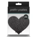 PRETTY PASTIES GLITTER HEARTS BLACK GOLD 2 PAIR