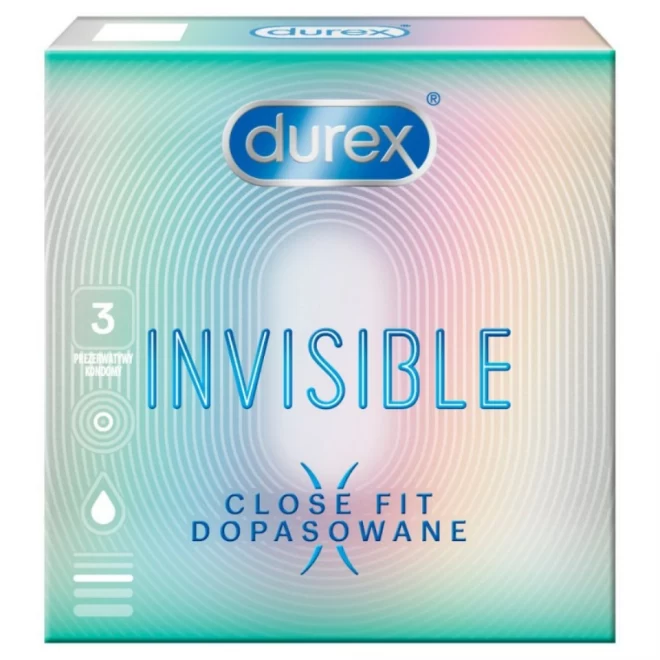 Cienkie i dopasowane prezerwatywy Durex Invisible Close Fit 3 szt.