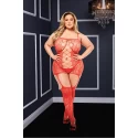 BACI CORSET FRONT SUSPENDER LACE BODYSTOCKING PURPLE, QUEEN