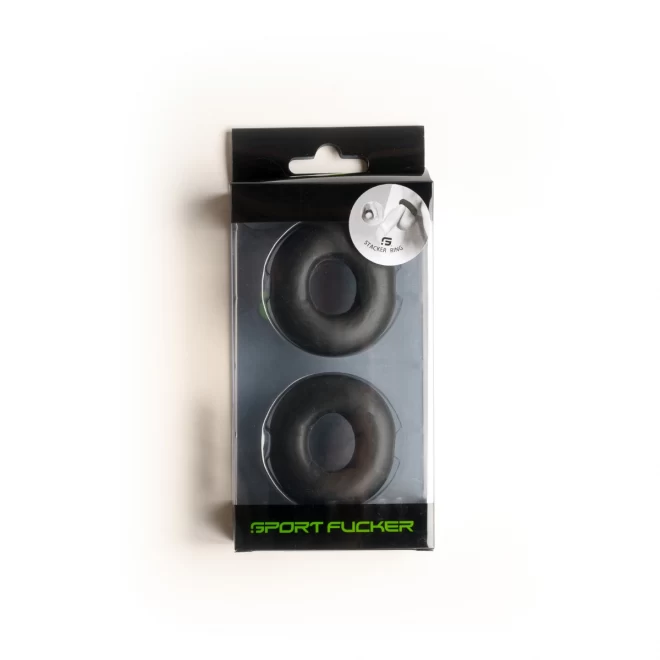Stacker rings 2-pack black