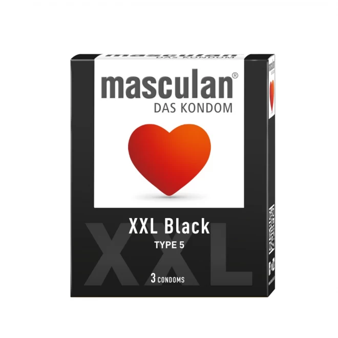 Czarne prezerwatywy Masculan XXL Black 3 szt.