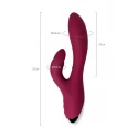 Vibrator with clitoral stimulator L'EROINA by TOYFA Mion, silicone, burgundy, 22 cm