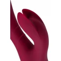 Vibrator with clitoral stimulator L'EROINA by TOYFA Mion, silicone, burgundy, 22 cm