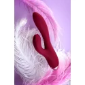 Vibrator with clitoral stimulator L'EROINA by TOYFA Mion, silicone, burgundy, 22 cm