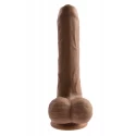 EVOLVED PEEK A BOO VIBRATING DILDO 8 INCH DARK