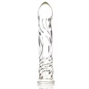 Dildo, transparent, glass, 16 cm