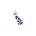 Dildo, transparent, glass, 18 cm