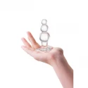 Anal plug, transparent, glass, 10,5 cm