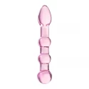 Dildo, pink, glass, 18 cm