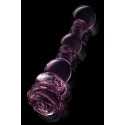 GLAZE GLASS ROSEBUD BEADED DILDO