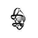 Blindfolded head harness with solid ball gag