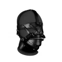 Head harness with zip-up mouth and lock