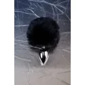 Silver anal plug TOYFA Metal with faux fur
