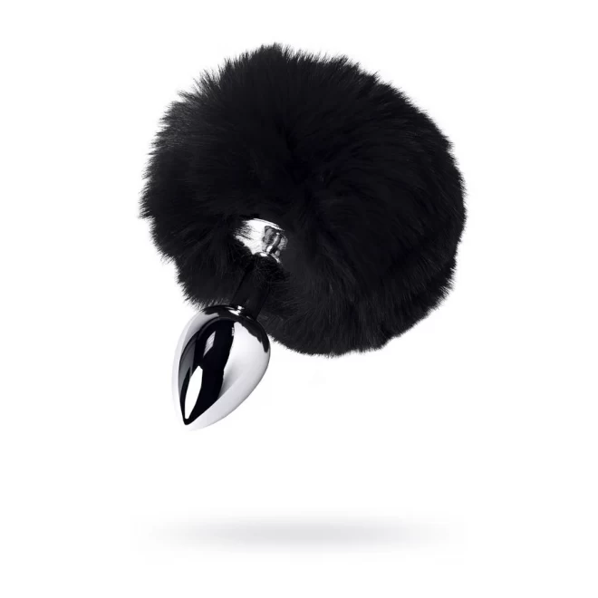 Silver anal plug TOYFA Metal with faux fur