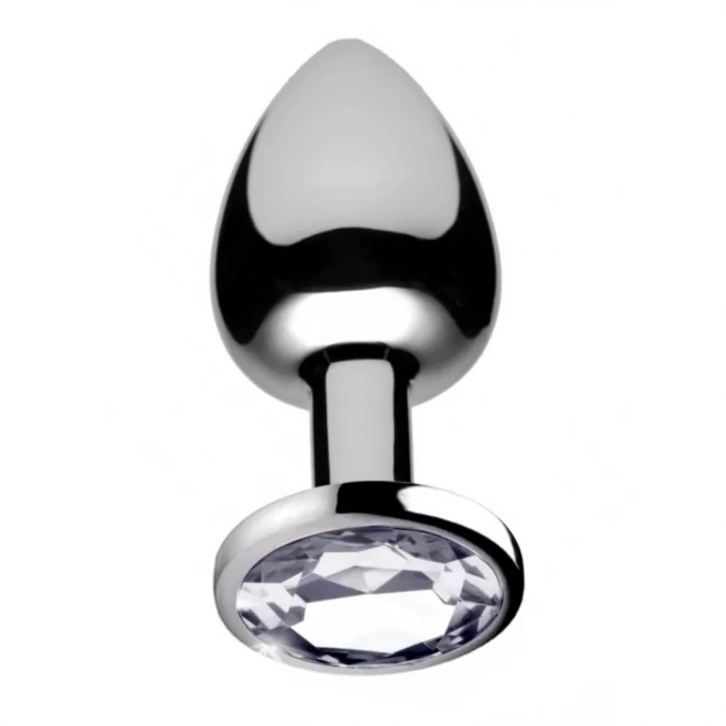 Clear gem anal plug medium