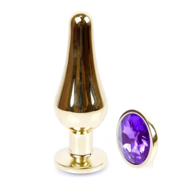 Plug-Jawellery Gold BUTT PLUG- Purple