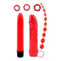 Flirting of Couple Hot Storm Penis Vibrator Red