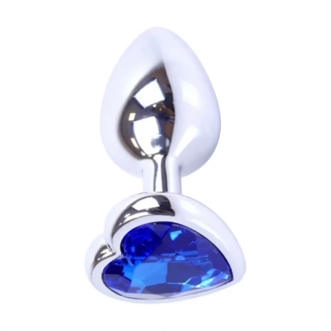 Plug-Jawellery Silver Heart PLUG- Dark Blue