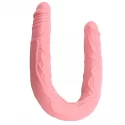 Podwójnie zakończone dildo- Jelly Flexible Double Dong-Flesh