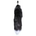 Alive black&white fox tail m