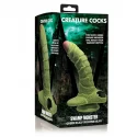 Swamp monster scaly silicone dildo - black